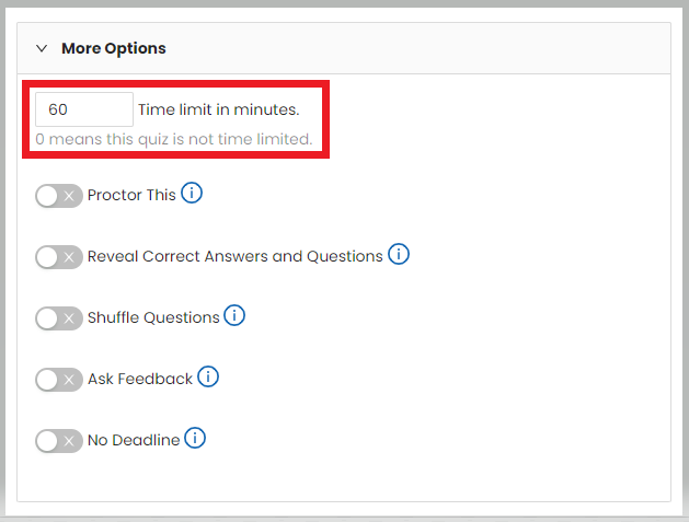 Time Limit Feature